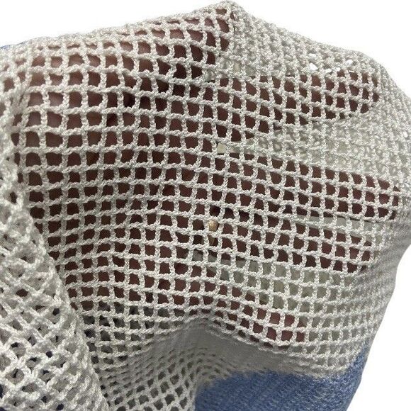 Crochet Knit Blouse Top Size M Cottagecore Boho Festival Beach Handmade Y2K - Picture 8 of 8